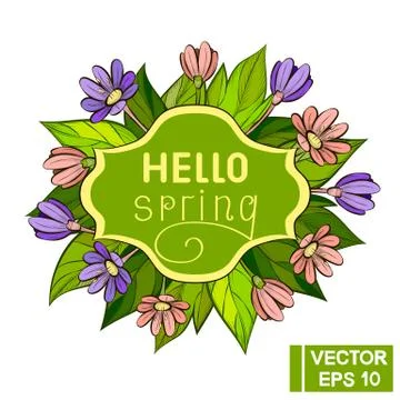 Illustration hello Spring Stockillustratie