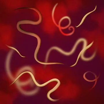 Illustration of helminths on color background. Parasites in human body Stock Photos