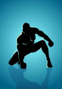 Illustration of heroic pose Stock Illustration