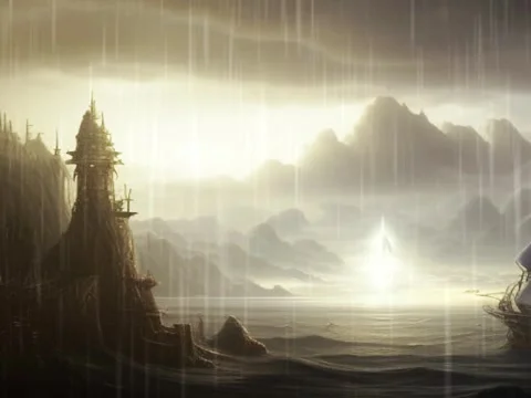 Illustration hevy rain in mountain range Stock Footage 242454000