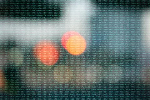 Illustration of hexadecimal code on dark background 스톡 일러스트