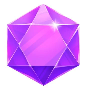 Illustration: The Hexagon Gem. Element Creation. Game Assets. Illustration