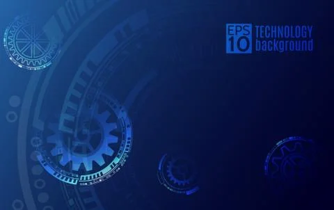 Illustration high computer technology on blue background. Stock Illustration