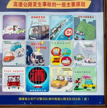 Illustration of highway code or driving rules in China 写真素材