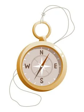 Illustration of a hiking compass on a string. Stock Illustration