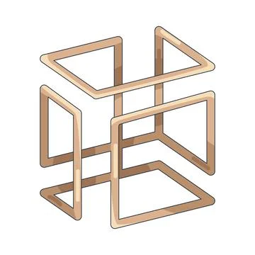 Illustration of hollow cube Stock Illustration
