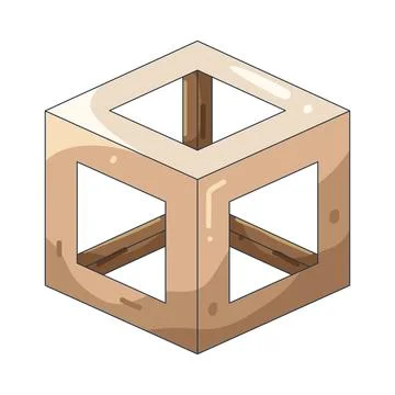Illustration of hollow cube Stock Illustration
