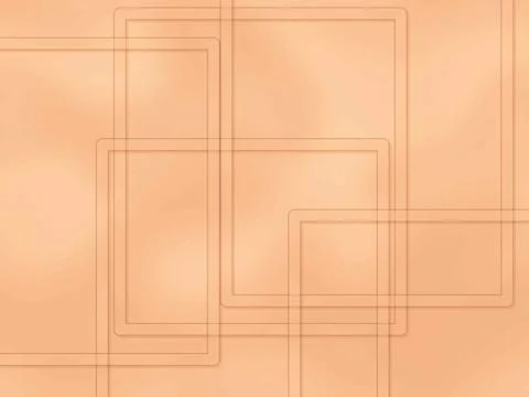 An illustration of hollow square outlines overlapping on an opaque orange bac Stock Illustration