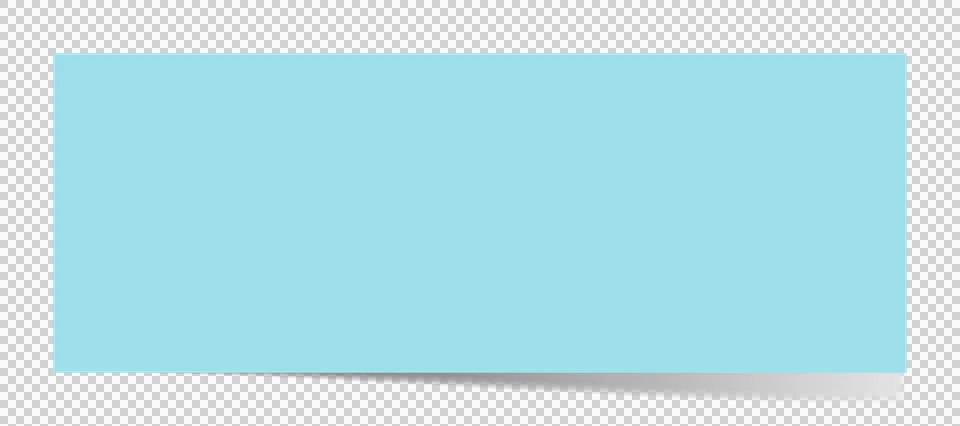 Illustration of a horizontal, rectangular light blue sticky note. Stock Illustration