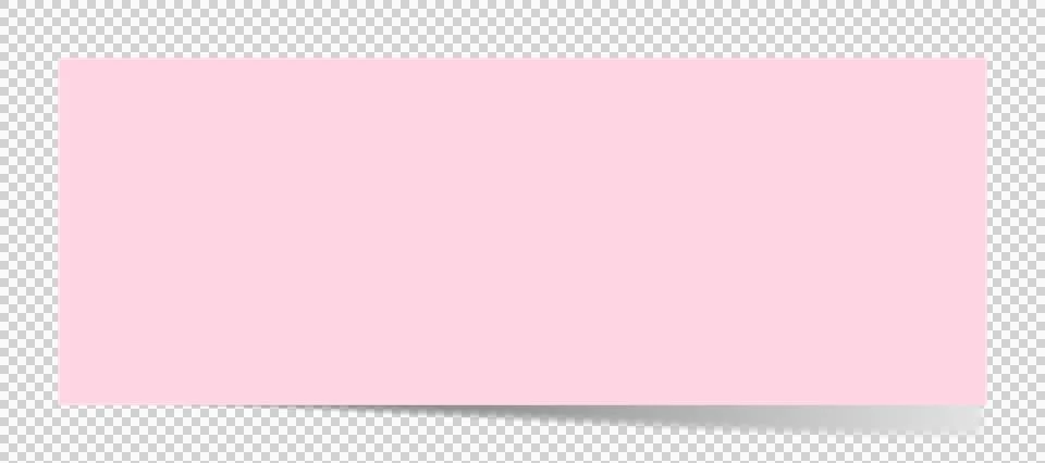 Illustration of a horizontal, rectangular pink sticky note. Stock Illustration