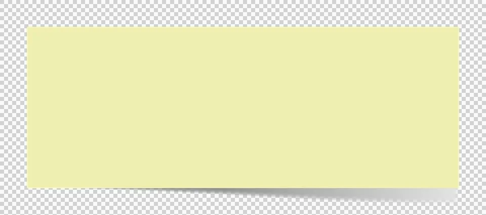 Illustration of a horizontal, rectangular yellow sticky note. Ilustração Stock