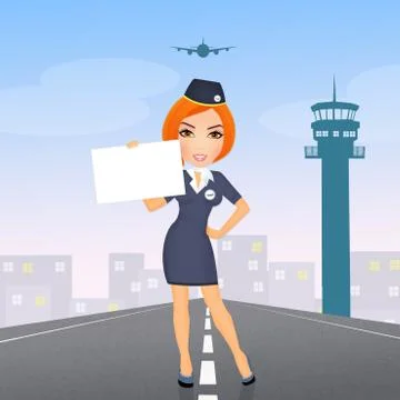 Illustration of hostess with card Stock Illustration
