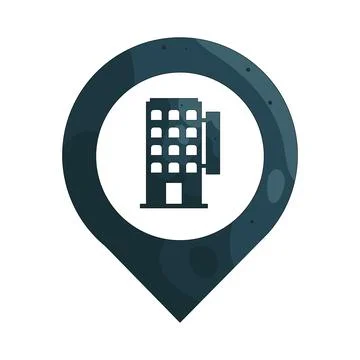 Illustration of Hotel location 스톡 일러스트