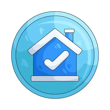 Illustration of house with a check mark Stock Illustration