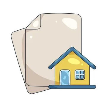 Illustration of house document with a pencil Illustrazione stock