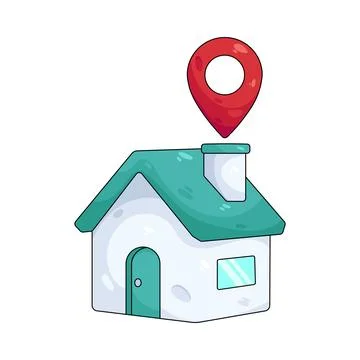 Illustration of house location 스톡 일러스트