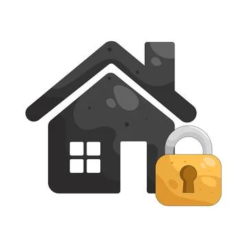 Illustration of house lock Stock Illustration