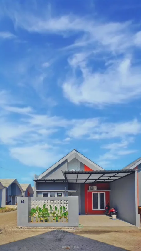 Illustration of a house with moving clouds Stock Footage 243988288