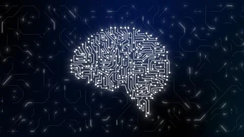 Illustration of human brain. Artificial intelligence. Technology innovation.  Stock Illustration