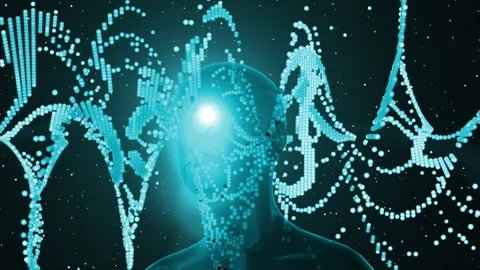 Illustration of human intelligence and brain waves Stock-Footage 171908681