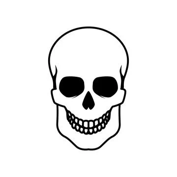 Illustration of human skull. Design element for logo, label, sign, emblem, po Ilustración de archivo