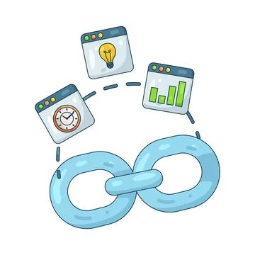 Illustration of hyperlink management system Stock Illustration
