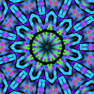 An illustration of a hypnotizing arabesque mosaic pattern in violet and blue  Stock Illustration
