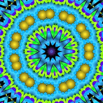 An illustration of a hypnotizing arabesque mosaic pattern in violet and blue  Stock Illustration