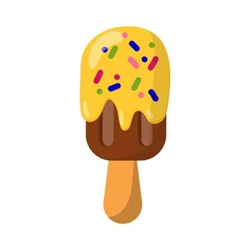 Illustration of ice cream on a stick. vector isolated on a white background. Stock Illustration