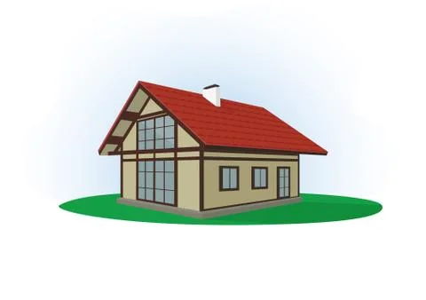 Illustration, icon of house on a light background. Stock Illustration