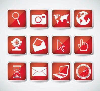 Illustration icon set of computers and networks, vector illustration イラスト素材