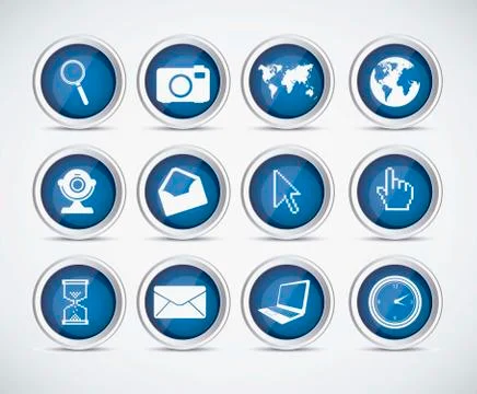 Illustration icon set of computers and networks, vector illustration イラスト素材