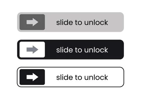 Illustration icon slide to unlock set different style unique Stock Illustration