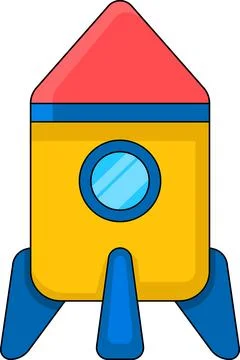 Illustration of icon symbol startup launch program, space rocket Illustration