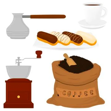 Illustration icon on theme big colored set different types maker sack 스톡 일러스트