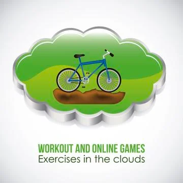 Illustration of icons of applications in the cloud, app icons, vector Stock Illustration