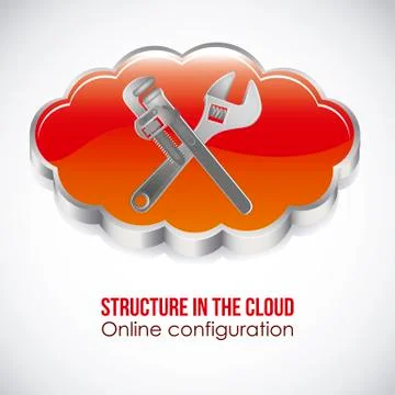 Illustration of icons of applications in the cloud, app icons, vector Illustrazione stock