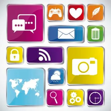 Illustration of icons of tablet apps, apps market, vector illustration イラスト素材