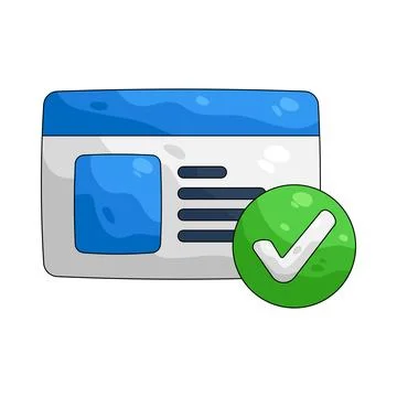 Illustration of ID card accepted 스톡 일러스트