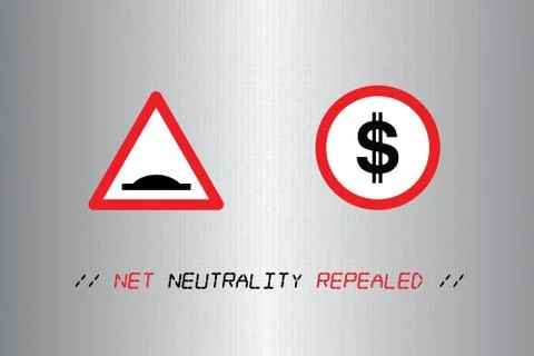 Illustration of idea of Net Neutrality having regulated speeds. Stock Illustration