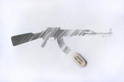 Illustration idea for #neveragain movement to change the 2nd Amendment. Stock Illustration
