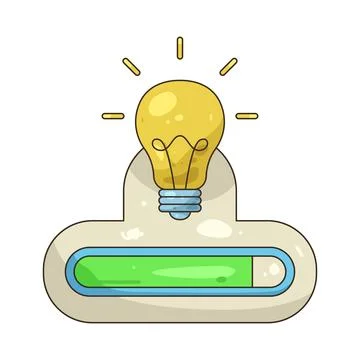 Illustration of Idea with progress bar Illustrazione stock