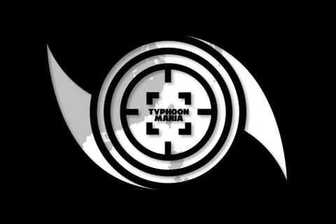 Illustration idea for typhoon devastating Taiwan. Stock Illustration