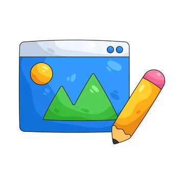 Illustration of Image editing Illustrazione stock