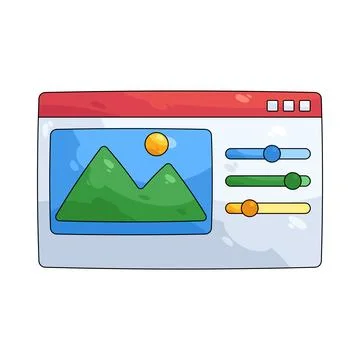 Illustration of image editor interface Ilustração Stock