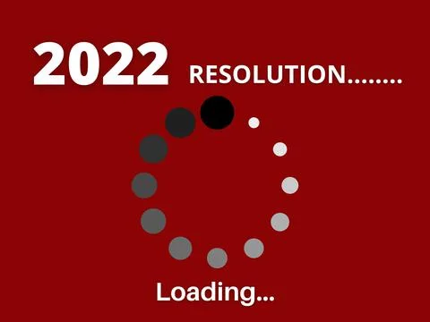 Illustration of image loading circle of year 2022 resolution with dark red Stock Photos