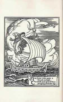 Illustration of an image part of "Paradise Lost" against a beige background Stock Illustration