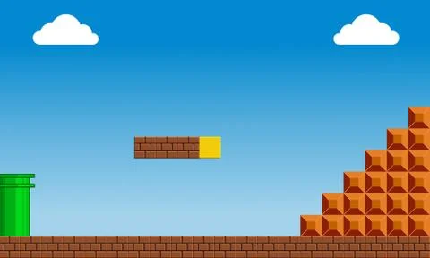 Illustration imitate background of old arcade video game Illustrazione stock