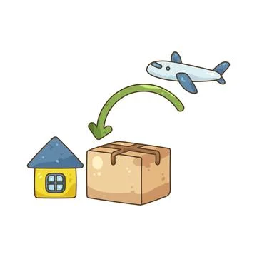 Illustration of import package 스톡 일러스트