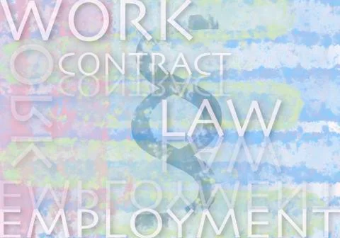 Illustration of important terms relating to work and law Stock Photos